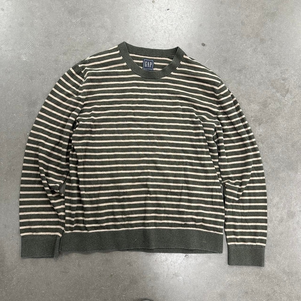 Gap striped green Grunge pull-over knit sweater Size Lg